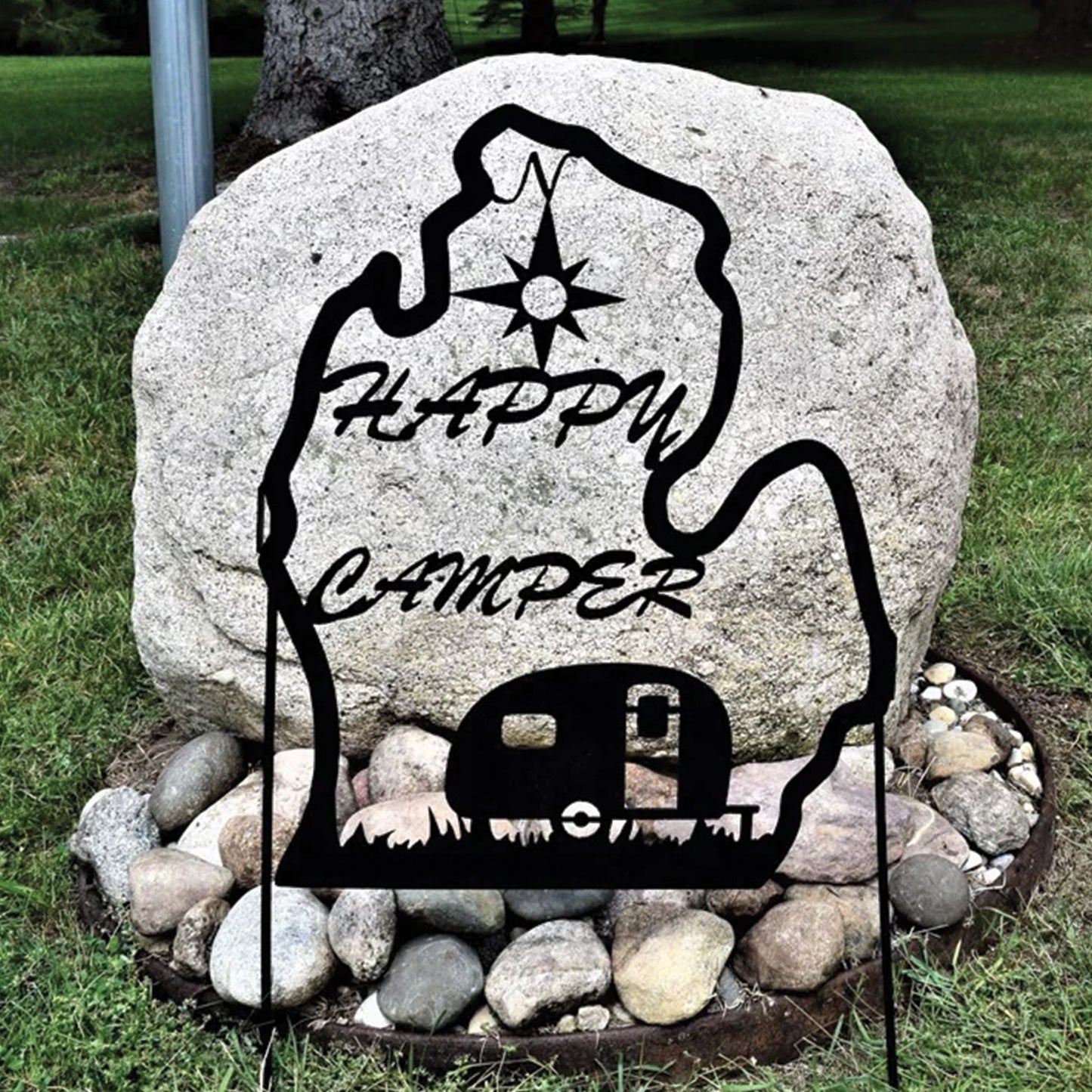 Happy Camper Weclome Sign - Bear Creek Metal Art